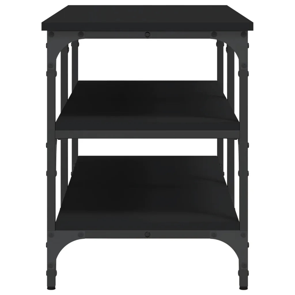 Panca Porta Scarpe Nera 100x38,5x49 cm in Legno Multistrato 839043