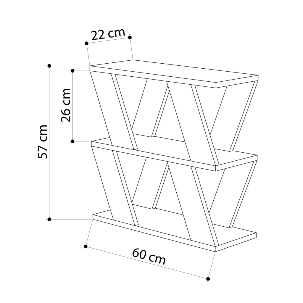 Tavolino laterale in legno "Lazena" - 60 x 22 x 57 cm - Antracite