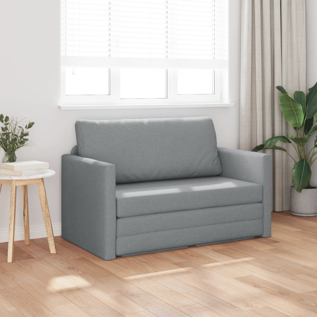 Divano Letto versione 2 in 1 Grigio Chiaro 124x71x78 cm Tessuto