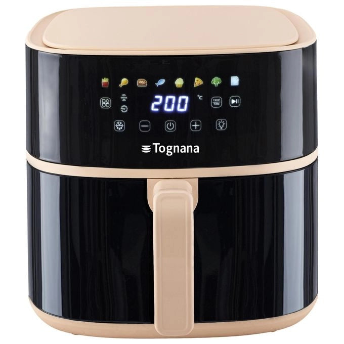 Tognana Porcellane D2DFA05IRCH friggitrice Singolo 8 L Indipendente 2000 W Friggitrice ad aria calda Nero, Champagne