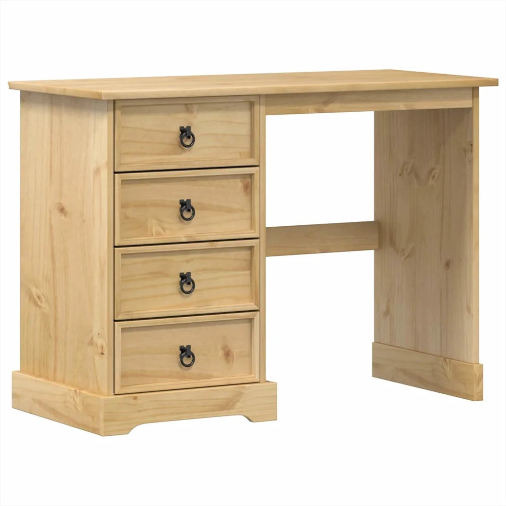 Toeletta | Tavolo da Trucco Corona 104x47x75 cm in Legno Massello di Pino