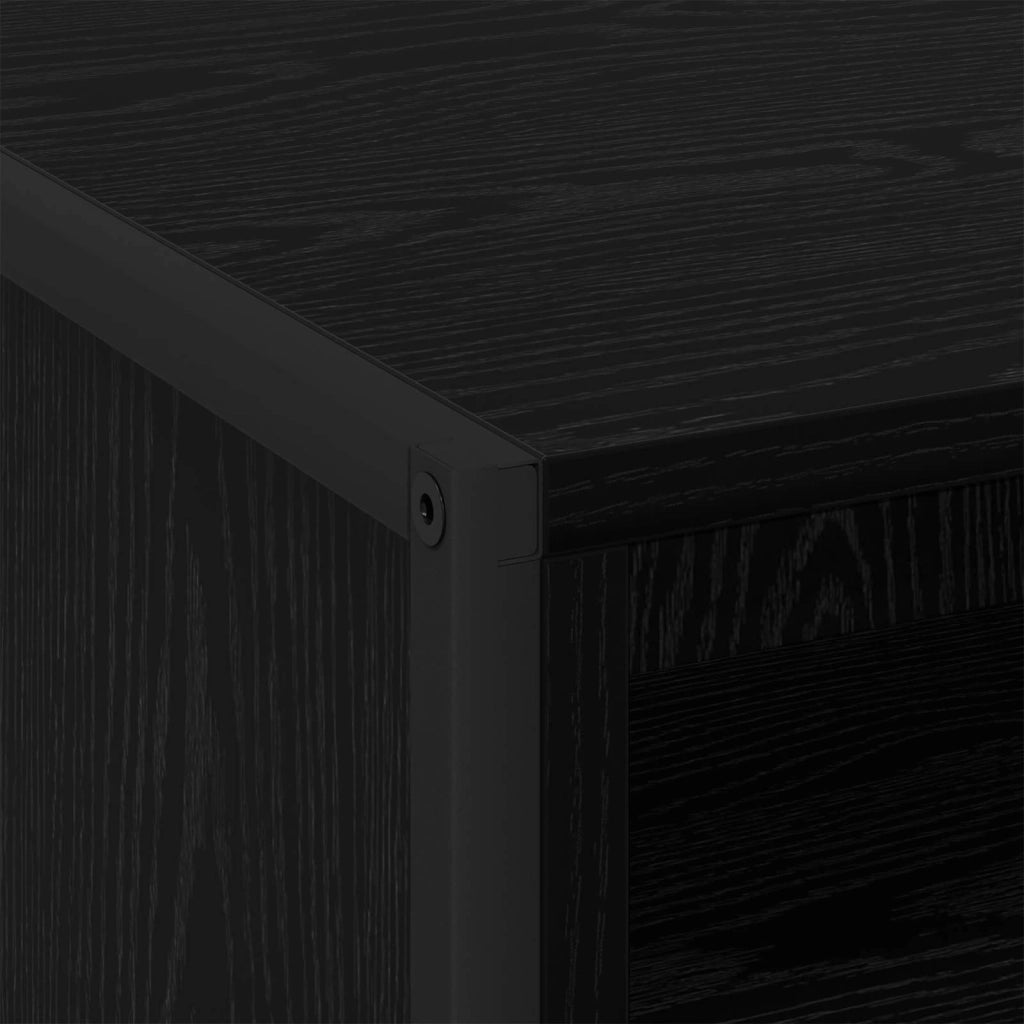 Comodino 2 pcs Rovere Nero 50 x 39,5 x 50 cm Legno multistrato