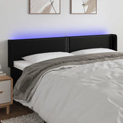 Testiera a LED-Testata con LED Nera 203x16x78/88 cm in Similpelle 895245
