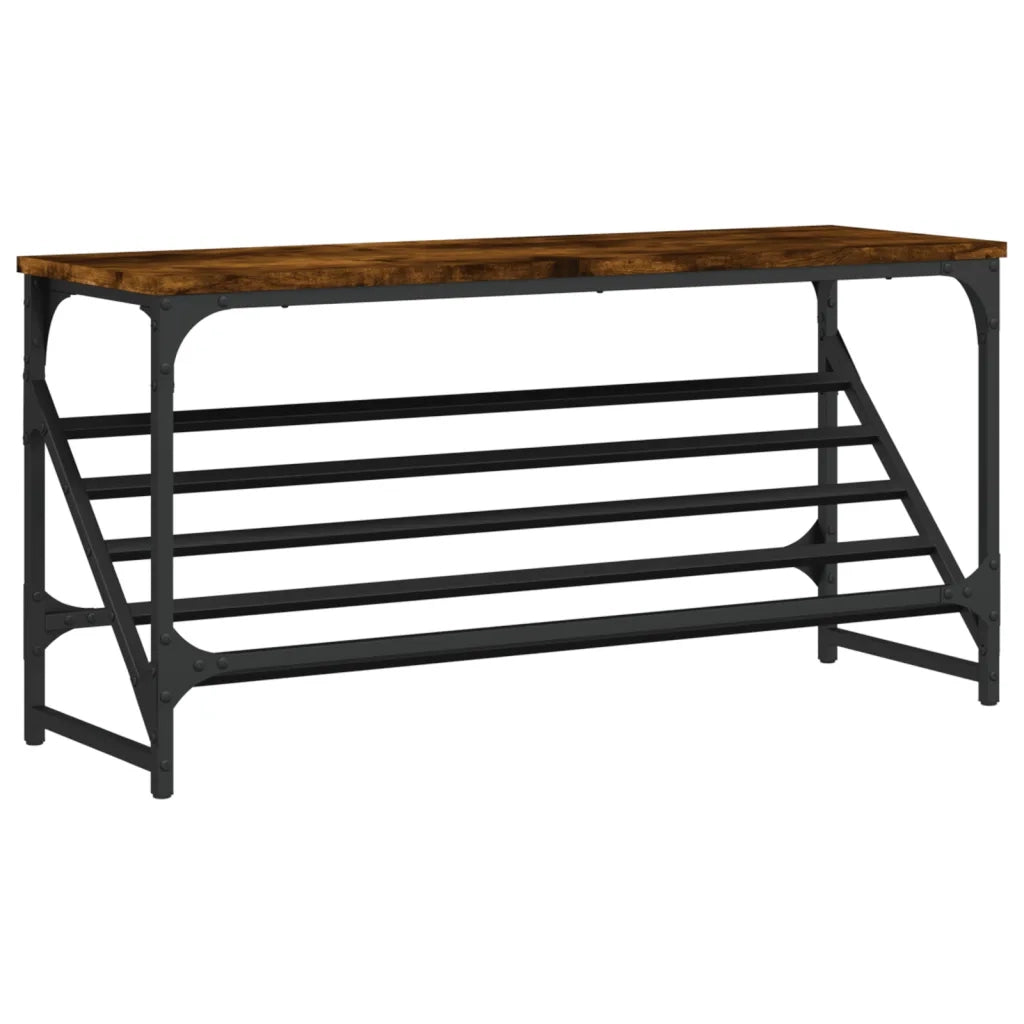 Scarpiera-Scaffale per scarpe Rovere Fumo 90x30x45 cm in Legno Multistrato