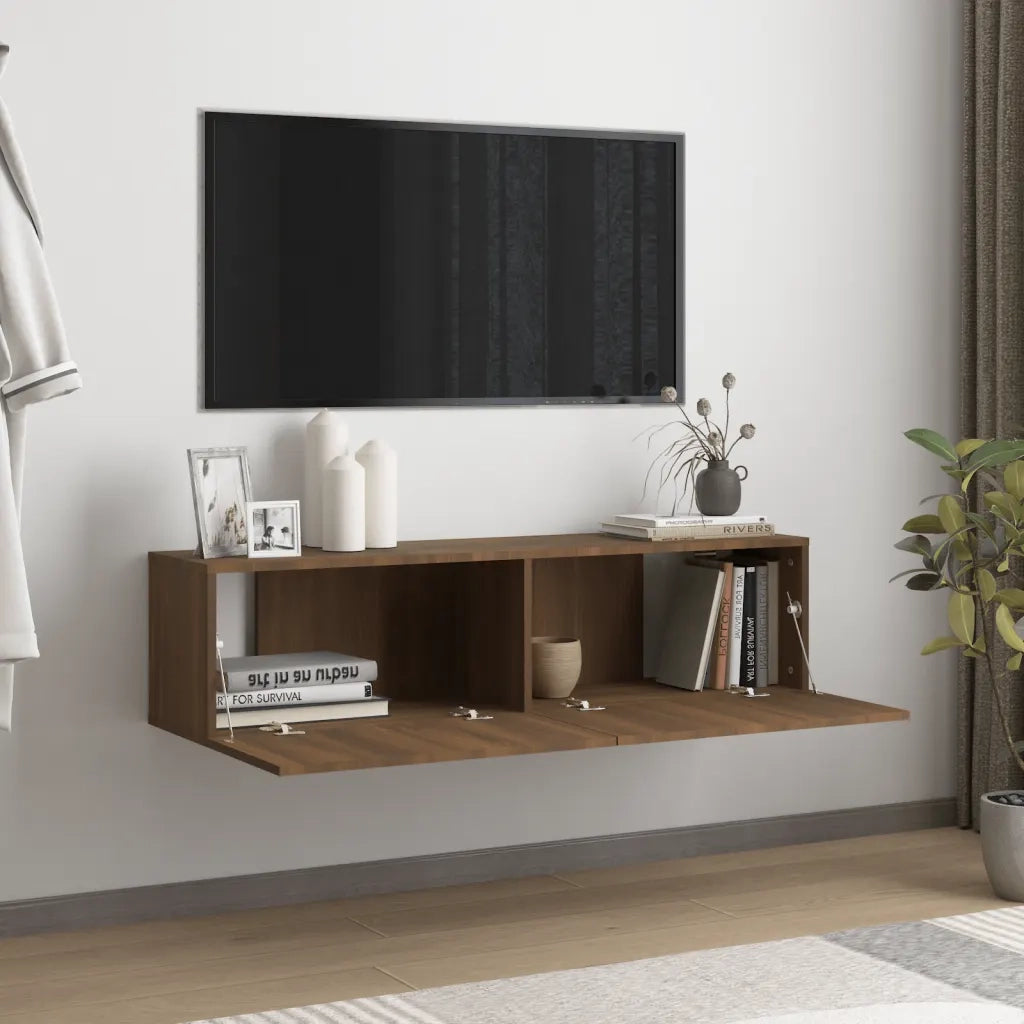 Mobile TV Muro Rovere Marrone 120x30x30cm Legno Multistrato cod mxl 33983