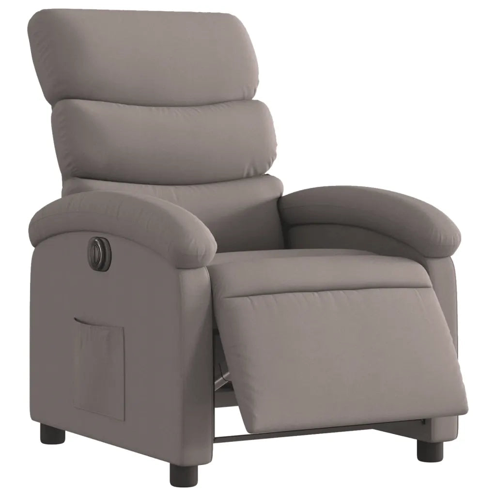 Poltrona | Sedia Relax Elettrica Reclinabile Tortora in Tessuto