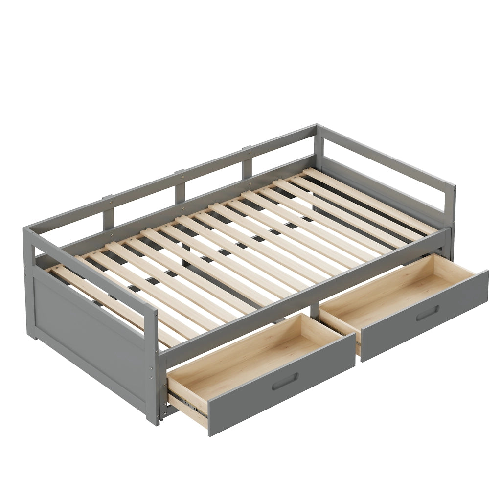 Letto sofa estraibile in legno di pino grigio 180x200 cm