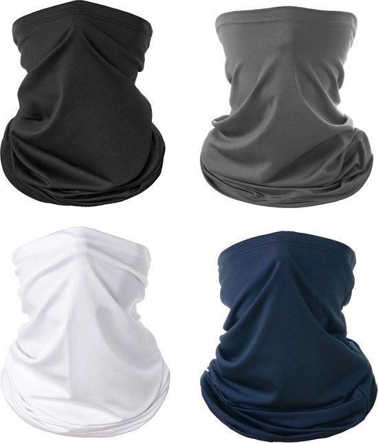 Casco protettivo - 4 Pacchi - Scheda facciale - Multifunzionale Cappuccio in Poliestere - per Sport, Bicicletta e Motocicletta - Unisex - Molti Colori - Cappuccio Scheda - Dimensione Unica