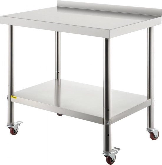 Tavolo da Cucina Industriale in Metallo 36x24x35 Pollici Tavolo da Cucina Professionale 440lbs Tavolo da Cucina in Metallo Industriale per la Preparazione di Cibi