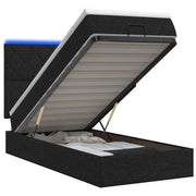 Letto Ottomano con Materasso e LED Nero 100 x 200 cm Tessuto 3458133