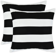 Set di cuscini a scomparsa da 2 - 50 x 50 cm - Cuscini morbidi - Chiusura a raso - Cuscini a scomparsa decorativi - Microfibra nera e bianca