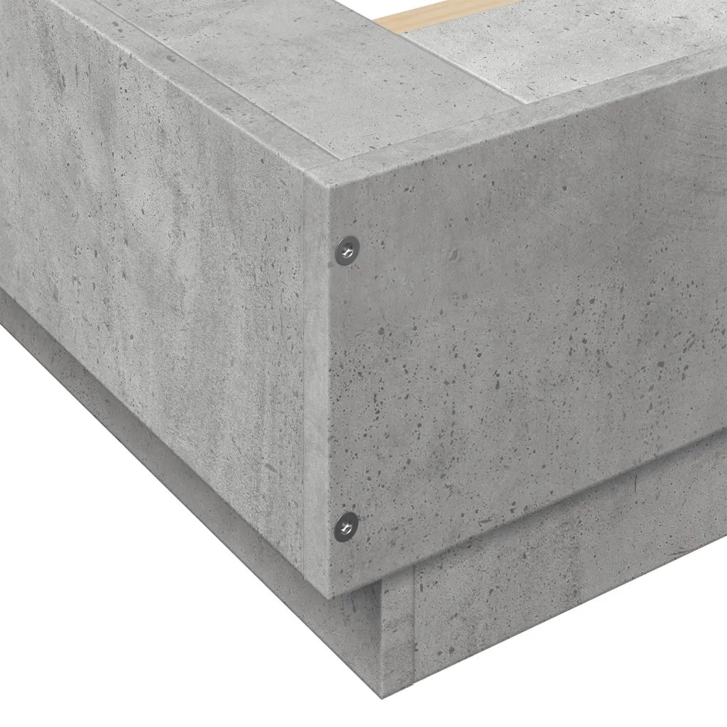 Giroletto Luci LED Grigio Cemento 140x190 cm Legno Multistrato