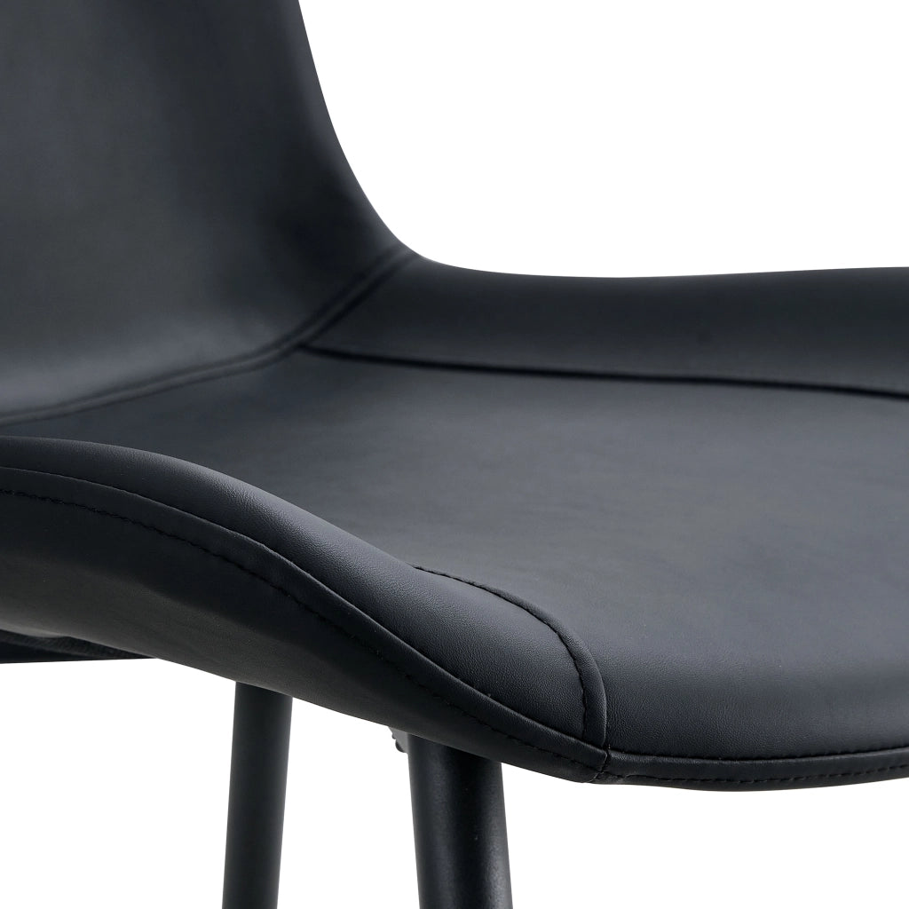 Set tavolo rotondo con 4 sedie in MDF; metallo e PU nero