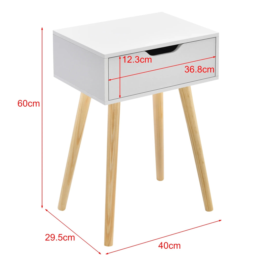 Set di 2 tavolini laterali 60 x 40 x 30 cm bianco 03_0009717