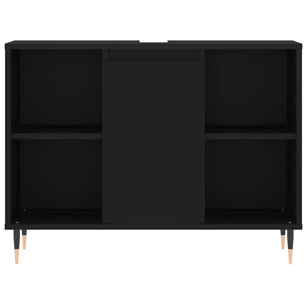 Mobile da Bagno Nero 80x33x60 cm in Legno Multistrato 831621