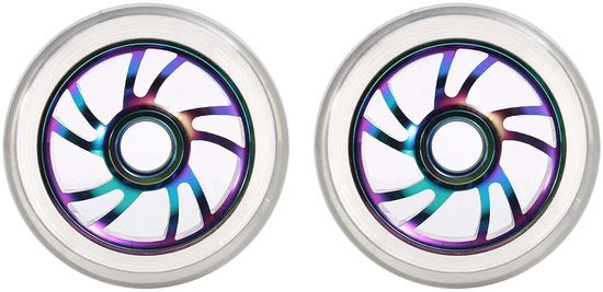 Ruote per skateboard 110mm - Materiale PU - Lega di alluminio - Abec 9 - Prestazioni stunt - Resistenti e assorbono shock - Ruote per scooter