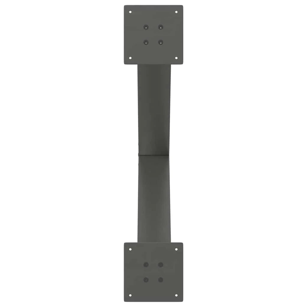 Set di 2 gambe regolabili per tavolo da pranzo a forma di X 80 x 73 cm stile moderno acciaio antracite 02_0057254