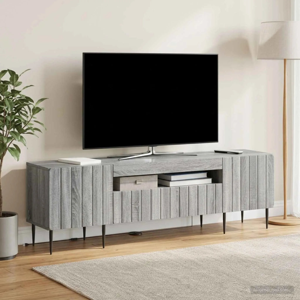 Mobile TV LED Sonoma grigio Legno ingegnerizzato 896471