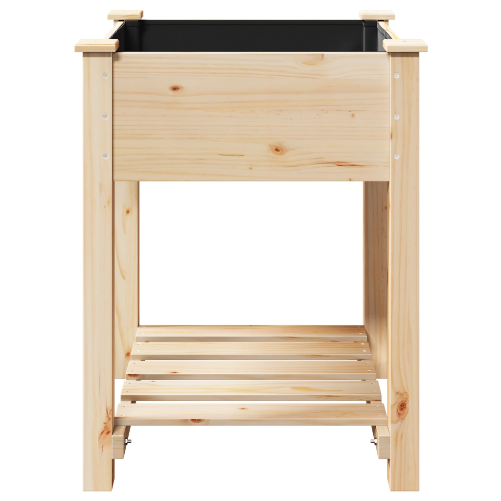 Piantana da Giardino  con Ripiano 60x60x76 cm in Legno Massello di Abete