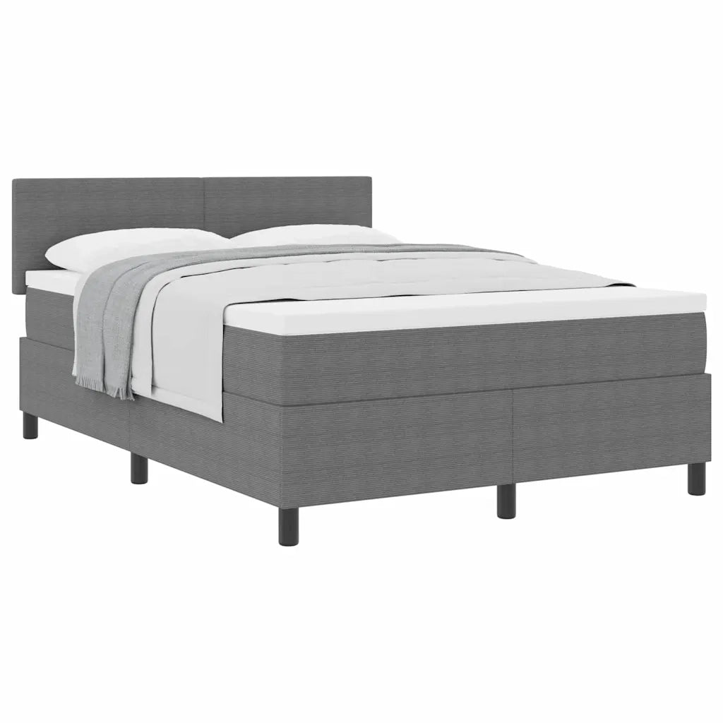 Letto a molle con testiera Grigio chiaro e bianco 140 x 200 cm 3337515