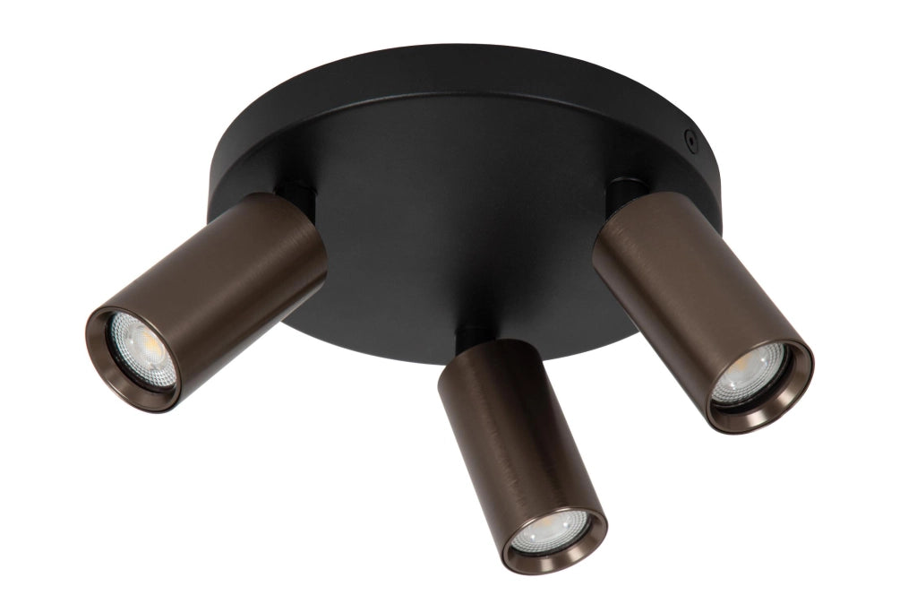 Plafoniera RITMO 3 luci marrone nero MR11 Lucide