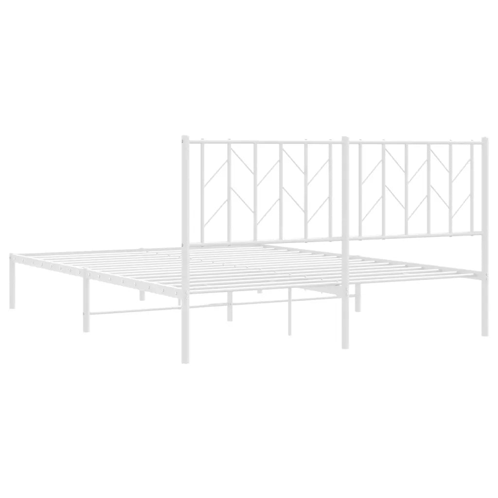 Giroletto con Testiera Metallo Bianco 150x200 cm 374488