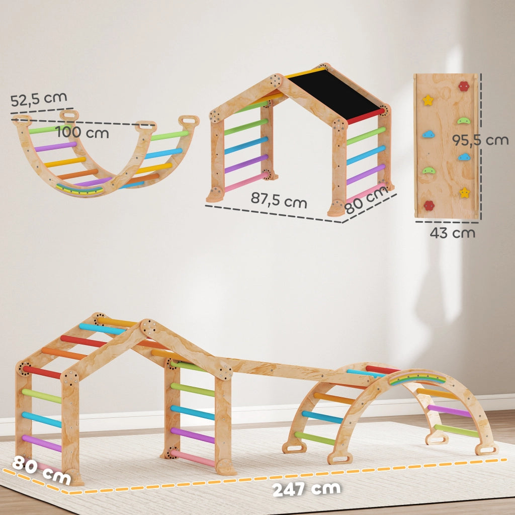 Giocattolo di arrampicata per bambini con scivolo e dondolo ¨C Minimal ¨C Multicolore