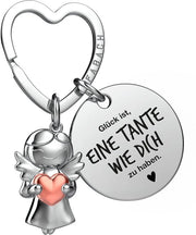 Tante protettiva con cuore e incisione - Tante regalo con cuore e incisione - Tante regalo angelo portafortuna