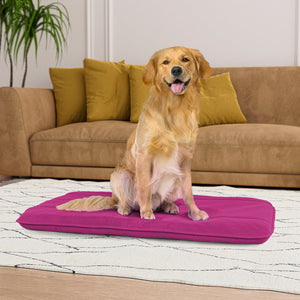 Maxi Cuscino Imbottito e Trapuntato per Cani Gatti in Microfibra Fucsia