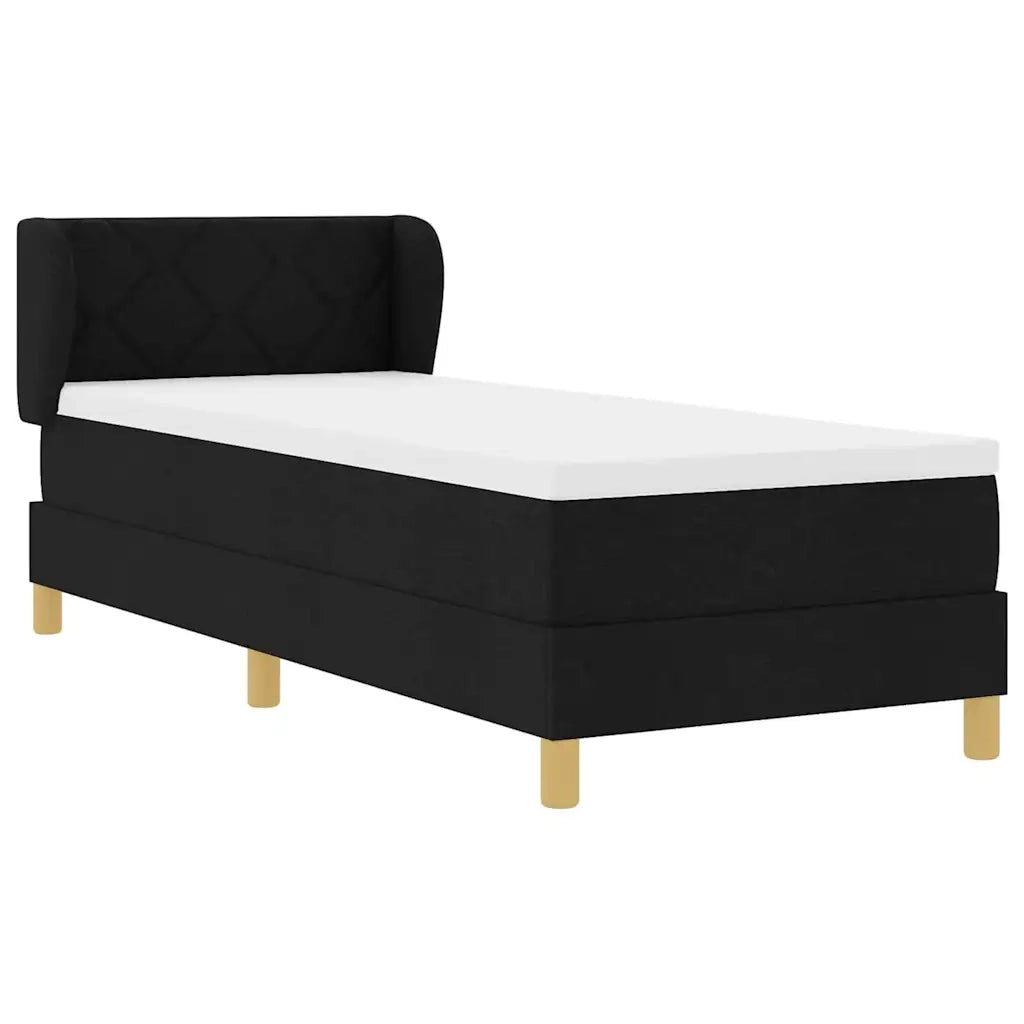 Letto a molle con materasso Nero 80 x 200 cm Tessuto 3340243