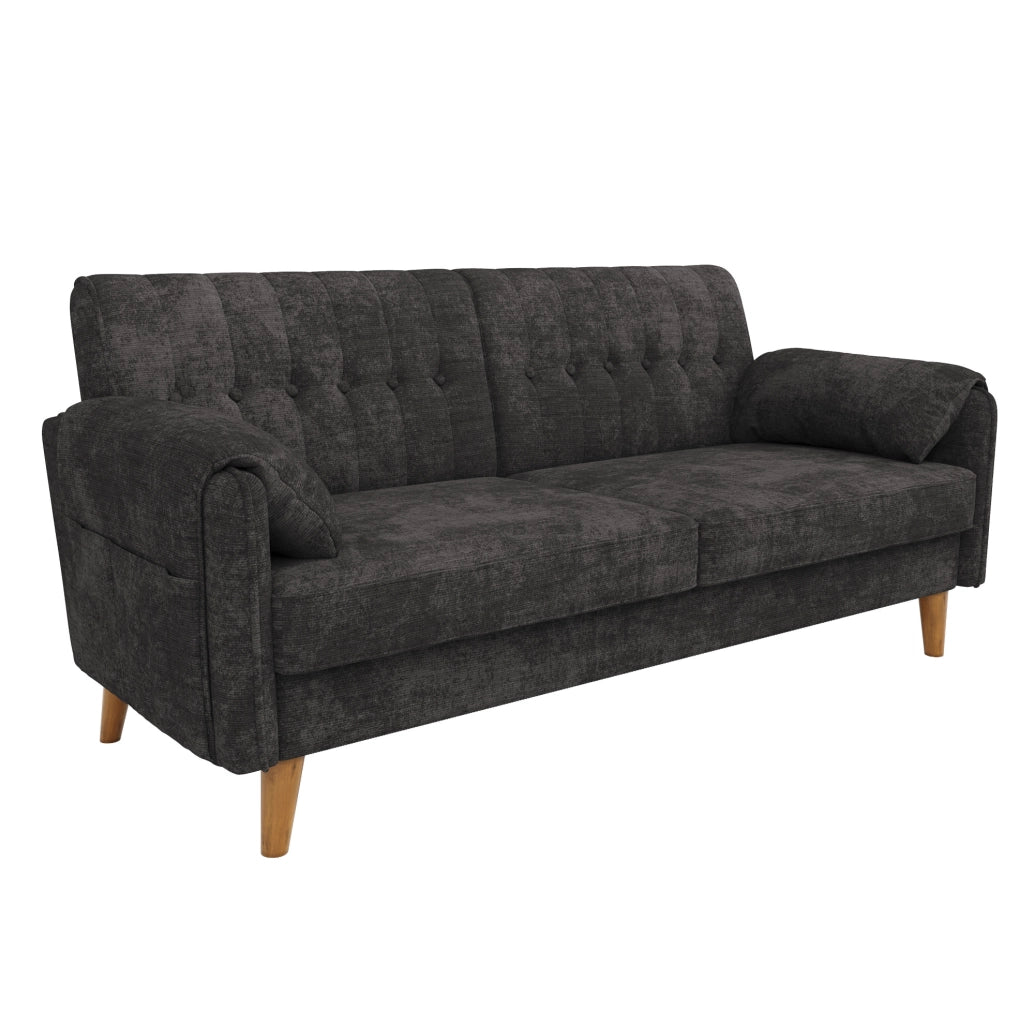 DIVANO 2 Posti in Chenille Grigio Scuro 161,5x79x83,5 cm