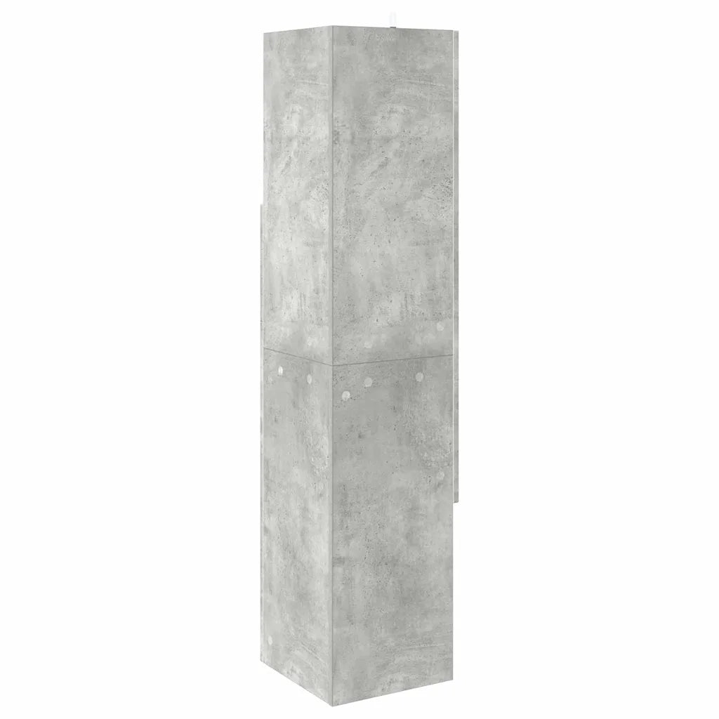 Mobile angolare Grigio cemento 32x32x140cm Legno multistrato