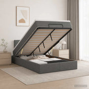 Letto ottomano con materasso Grigio Scuro 120 x 190 cm Tessuto 3457391