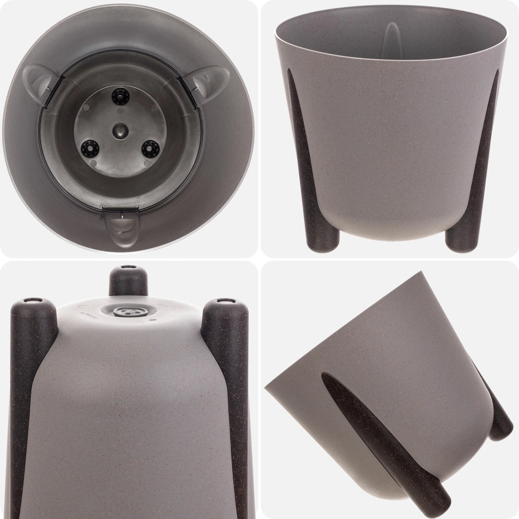 Vaso da fiori KADAX, coprivaso, in plastica, moderno, grigio, 30 cm