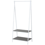 APPENDIABITI CON 2 RIPIANI IN LEGNO TRUCIOLATO+MET 60X40X150 BCO/NAT