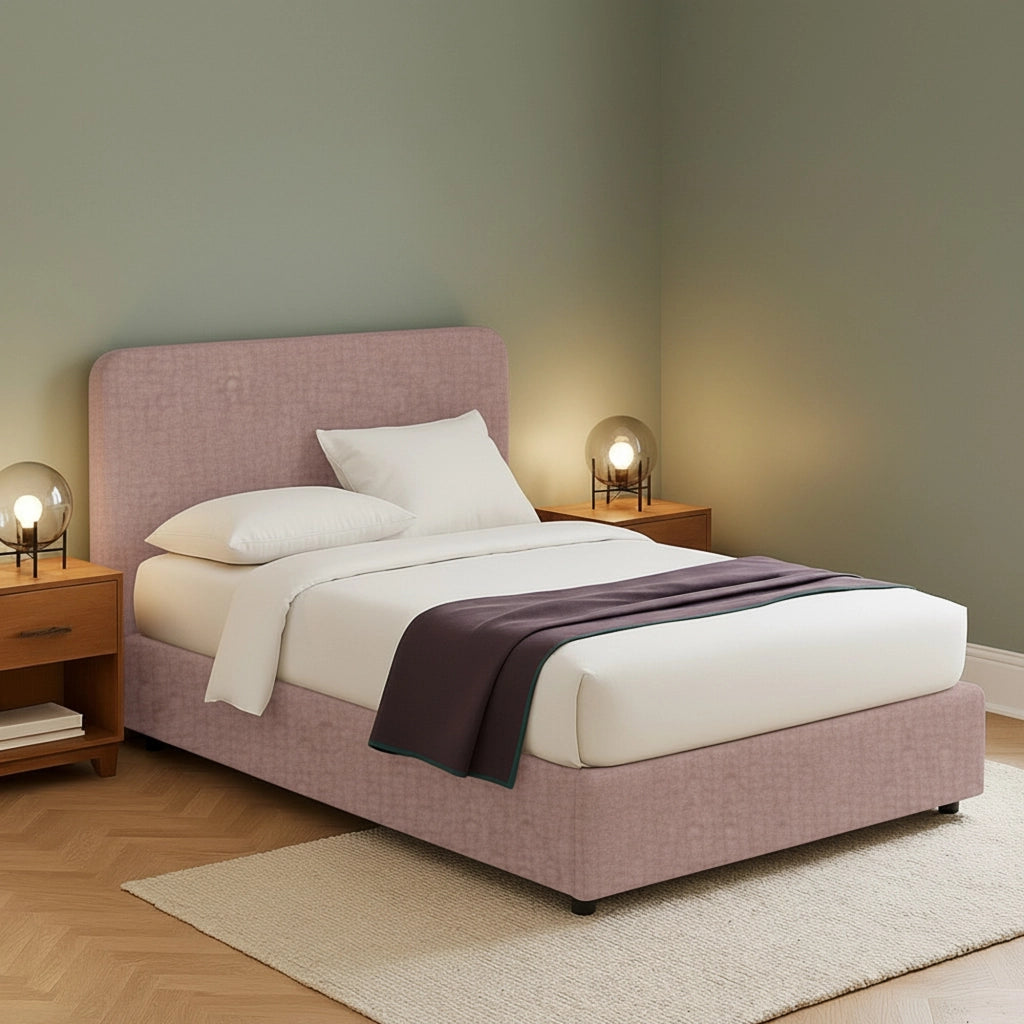 Poole, Letto Piazza e Mezza Sfoderabile Made in Italy, Rosa Antico