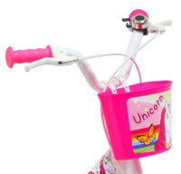 Bicicletta per Bambina 14" 2 Freni  Unicorno Bianca/Rosa