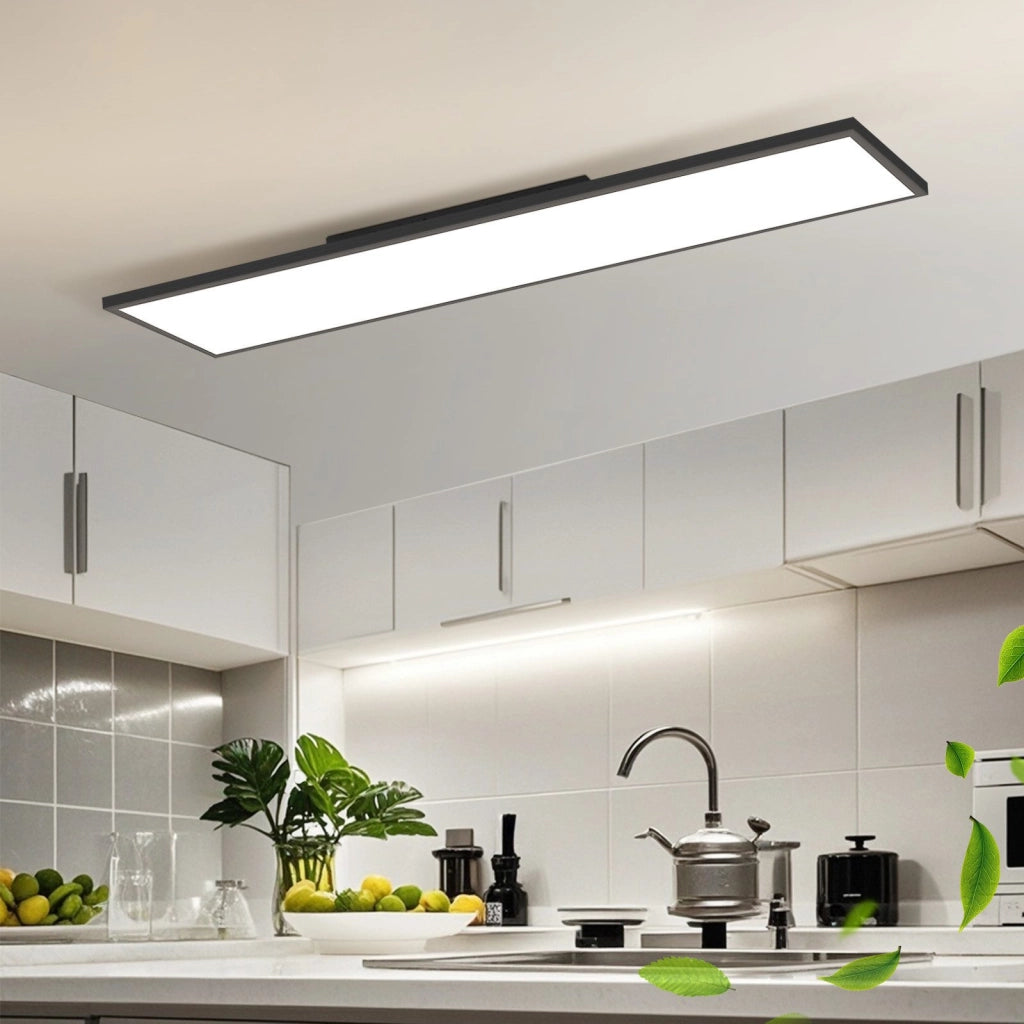 ZMH Lampada da soffitto plafoniera LED nera dimmerabile telecomando per soggiorno ufficio