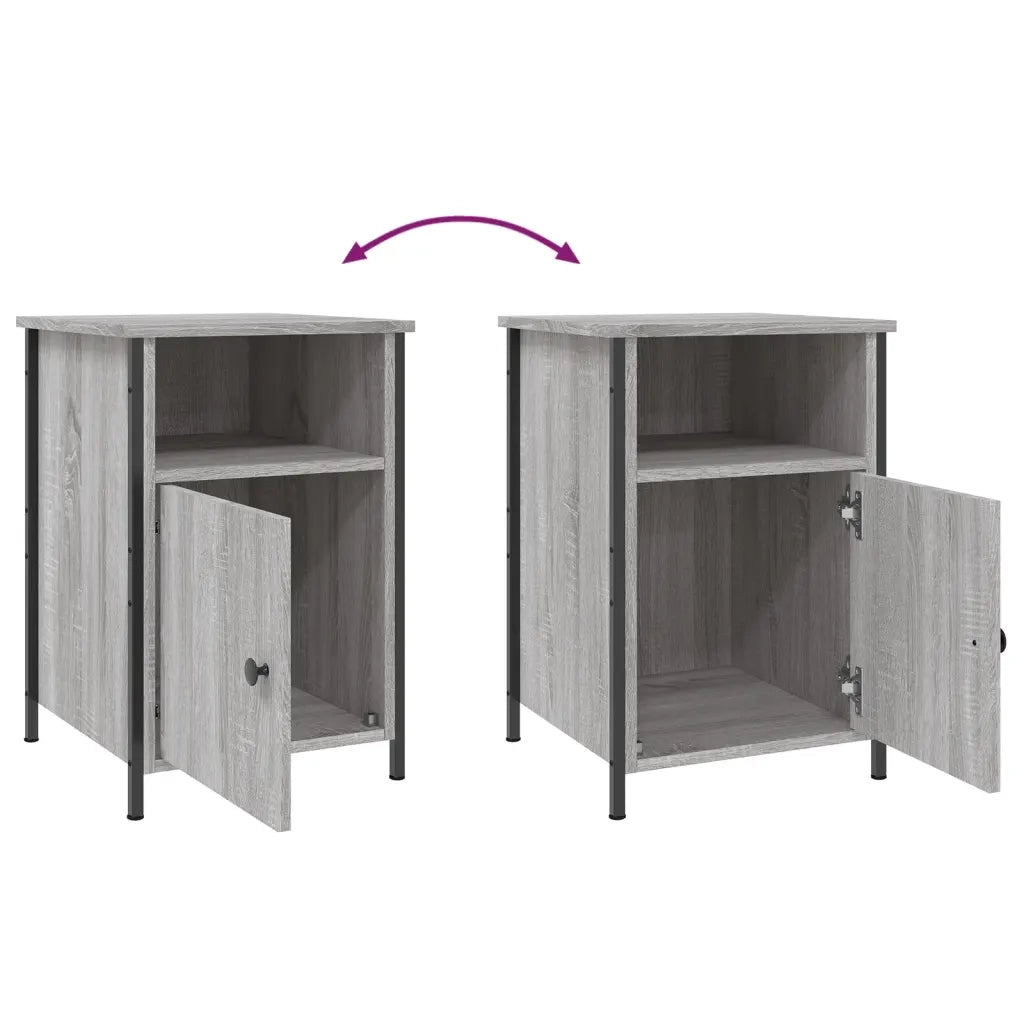 Set di 2 Comodini | Armadio da Notte | Mobiletto da notte Grigio Sonoma 40x42x60 cm in Legno Multistrato