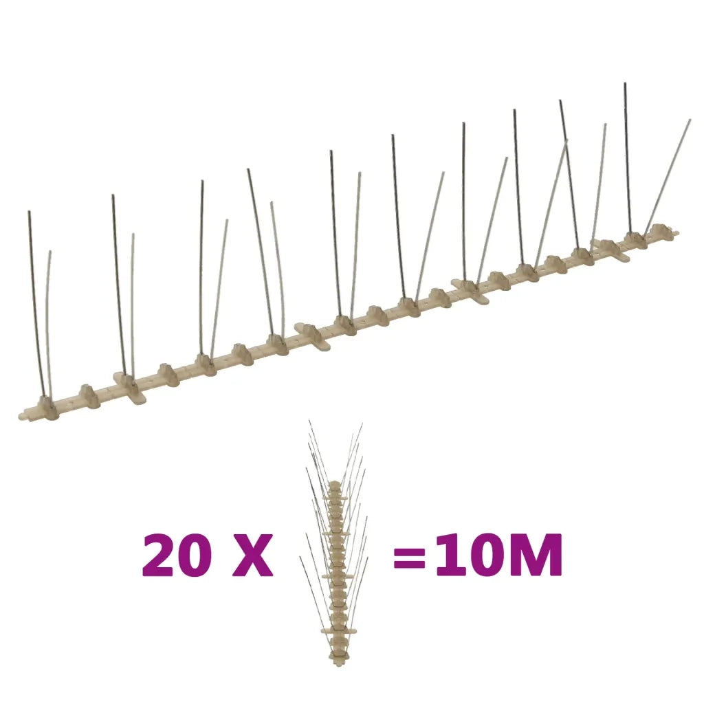 Set Dissuasori per Uccelli e Piccioni 20 pz 2 File 10 m cod mxl 56454