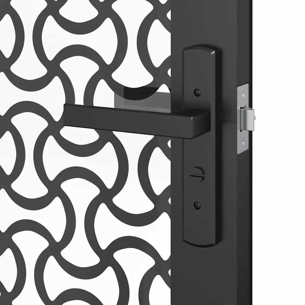 Porta in vetro Traforo Nero 76 x 3.5 x 201.5 cm Alluminio