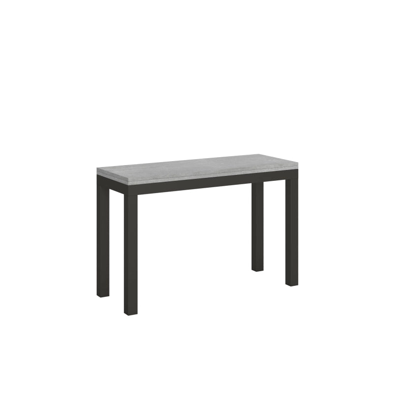 Tavolo apribile 120/200x45/90 cm Everyday Double telaio Antracite - Cemento