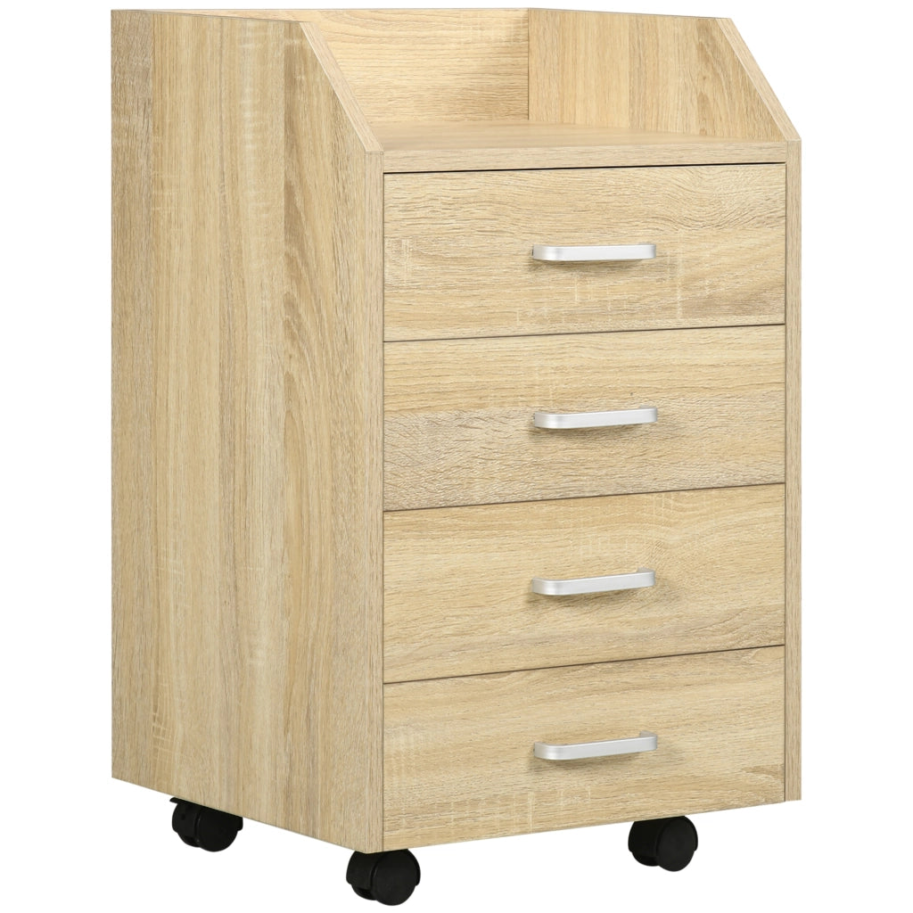 Cassettiera con Ruote 4 Cassetti ¨C Xylo ¨C Legno Naturale 40x36x65cm