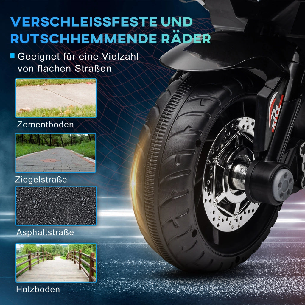 Moto Elettrica per Bambini con Luci e Suoni ¨C Xylo ¨C Plastica e Metallo, Blu/Bianco, 3 km/h