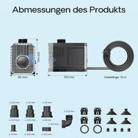 CHJ-6000 Pompa da Laghetto, 6000 l/h 100 W, controllo del flusso, per circolazione acqua