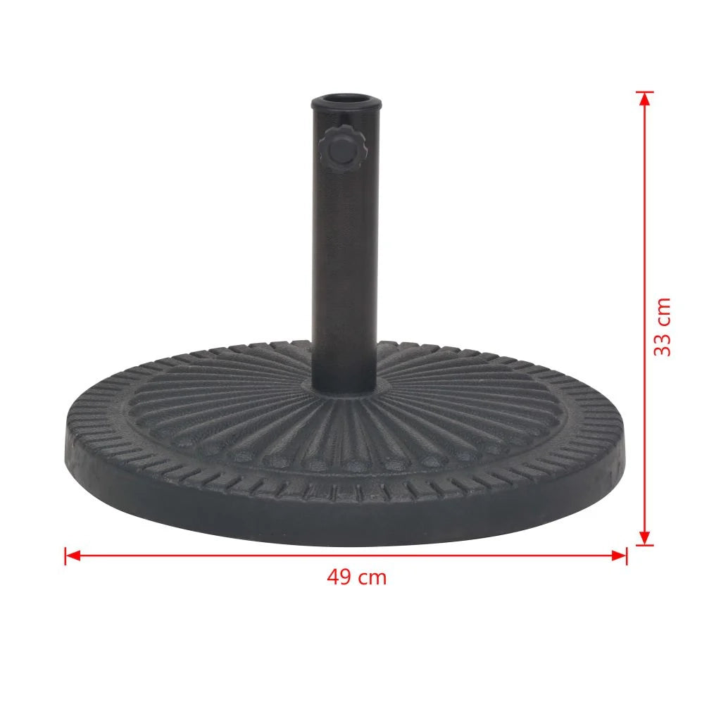 Base per ombrellone base tonda in resina diametro 38 e 48 mm nera 14 kg 2202088