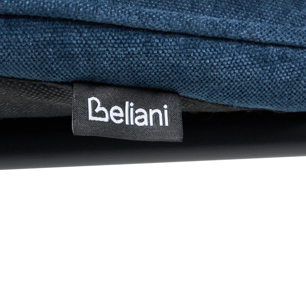 Set di 2 sgabelli da bar con sedile imbottito in tessuto blu marino senza braccioli schienale curvo stile moderno