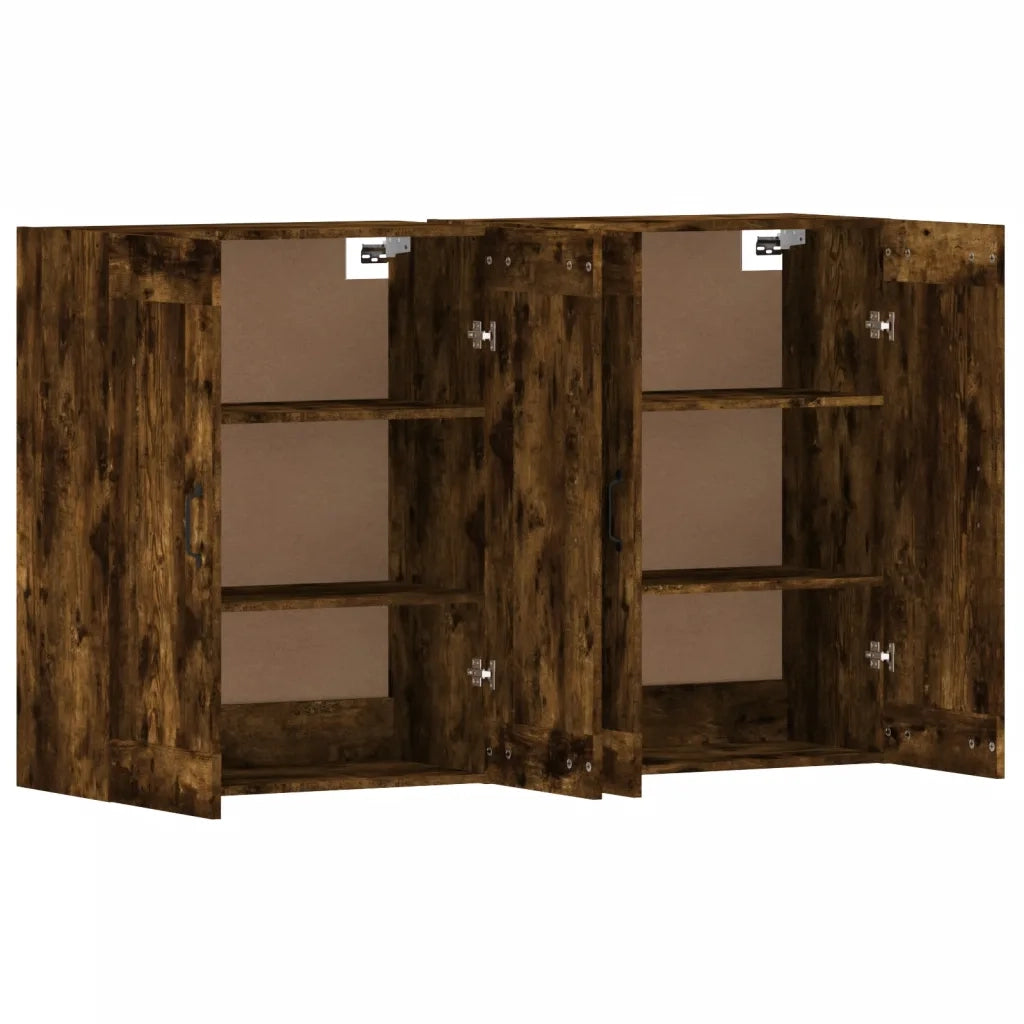 Armadietti a Parete 2 pz Rovere Fumo in Legno Multistrato 3197990