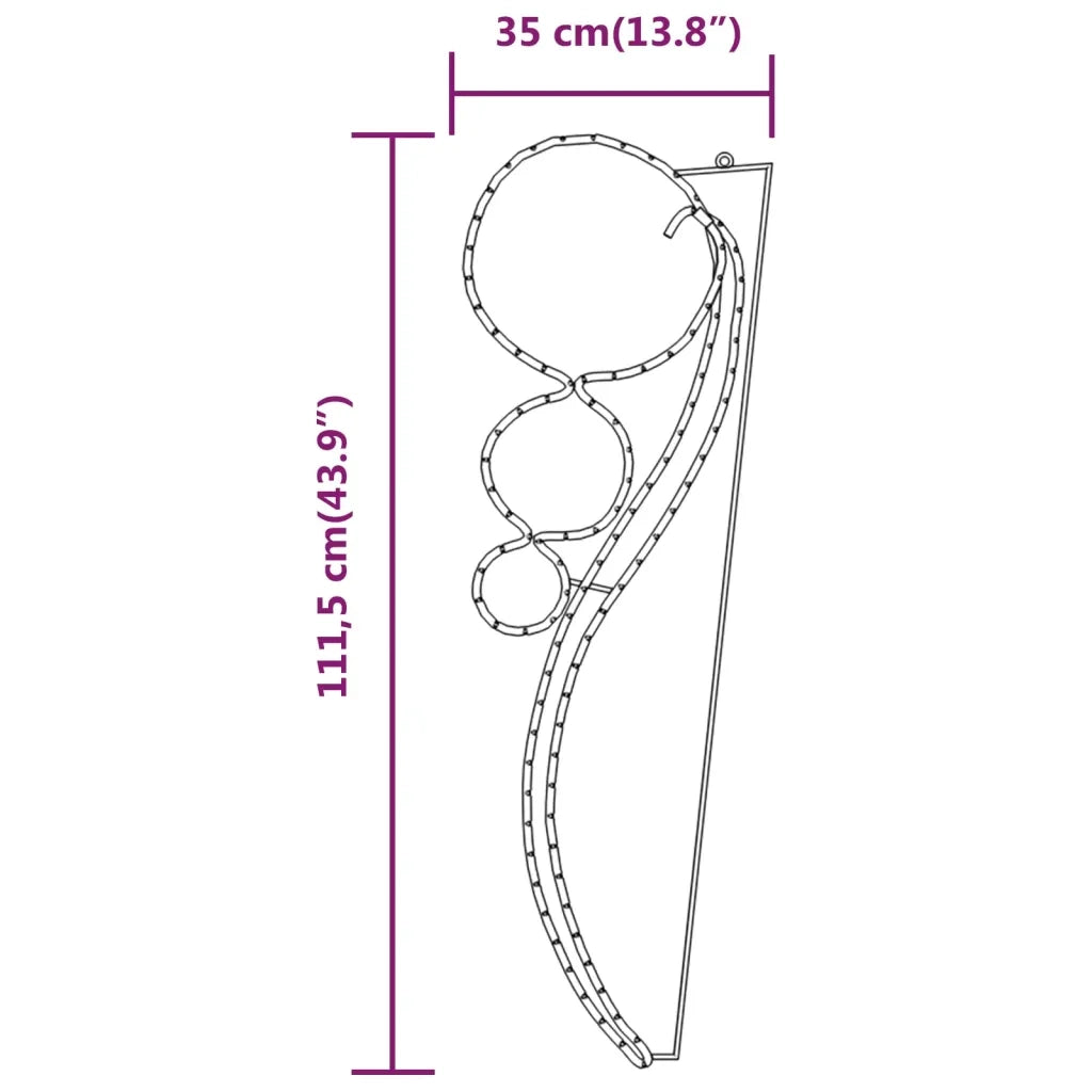 Stringhe Luci a Forma di Palle 12pz Bianco Caldo 111,5x35x4,5cm 3154331