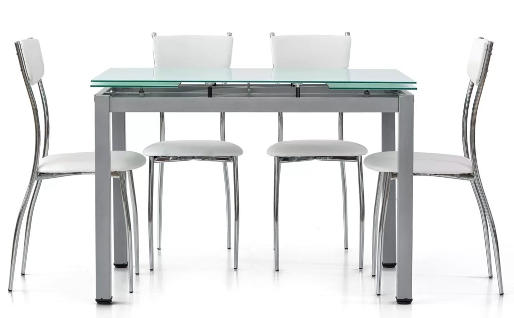 Tavolo da pranzo ufficio in vetro allungabile 110x70x76h